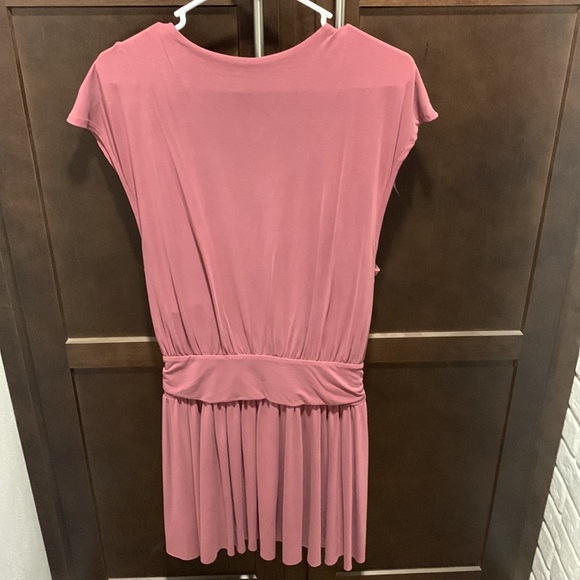 Free people cupro cap sleeve criss cross dress. Dusty mauve. Flowy neutral boho - Picture 3 of 3